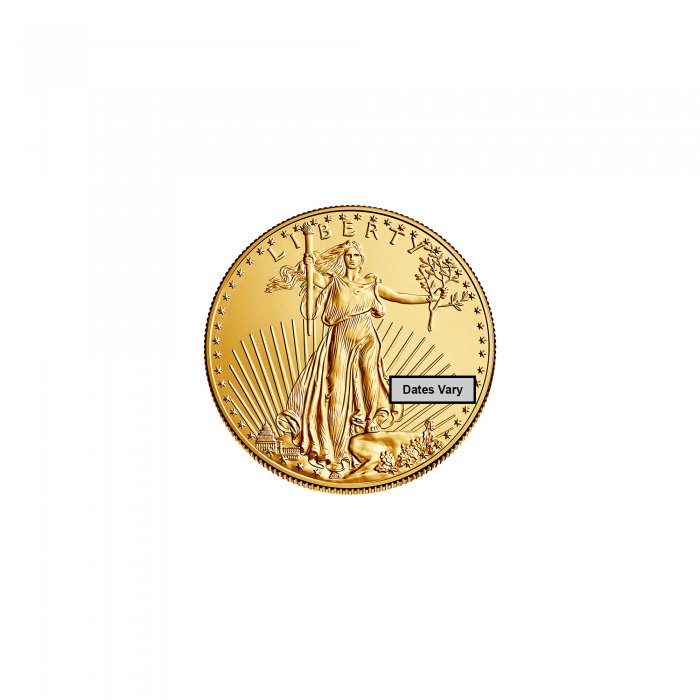 An iconic gold American eagle