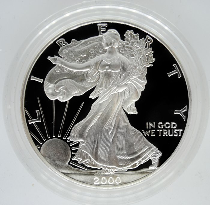 2000-P Proof Silver Eagle with Box & COA