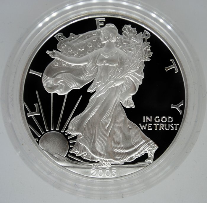 2003-W Proof Silver Eagle with Box & COA