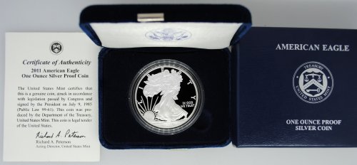 2011-W Proof Silver Eagle with Box & COA
