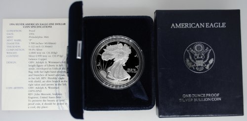 1994-P Proof Silver Eagle with Box & COA