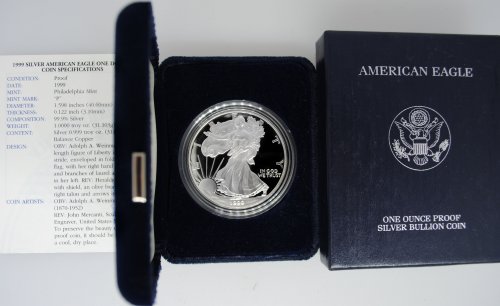 1999-P Proof Silver Eagle with Box & COA