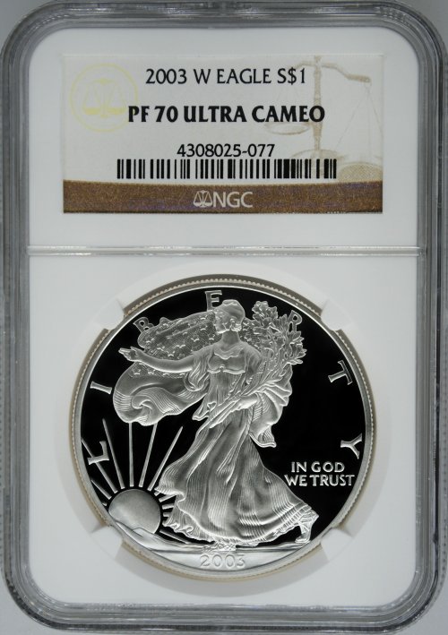 2003-W NGC PF70 Ultra Cameo Proof Silver Eagle