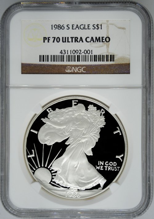 1986-S NGC PF70 Ultra Cameo Proof Silver Eagle