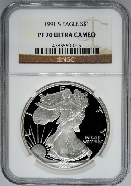 1991-S NGC PF70 Ultra Cameo Proof Silver Eagle