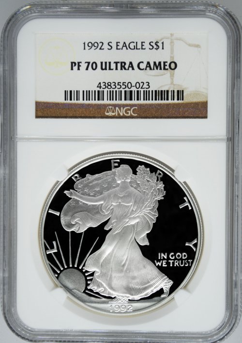1992-S NGC PF70 Ultra Cameo Proof Silver Eagle